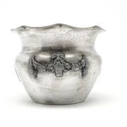 Sugar bowl, Art Nouveau, silver-plated brass, Poland, 1920s