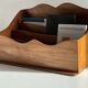 Porte courrier de bureau vintage en bois