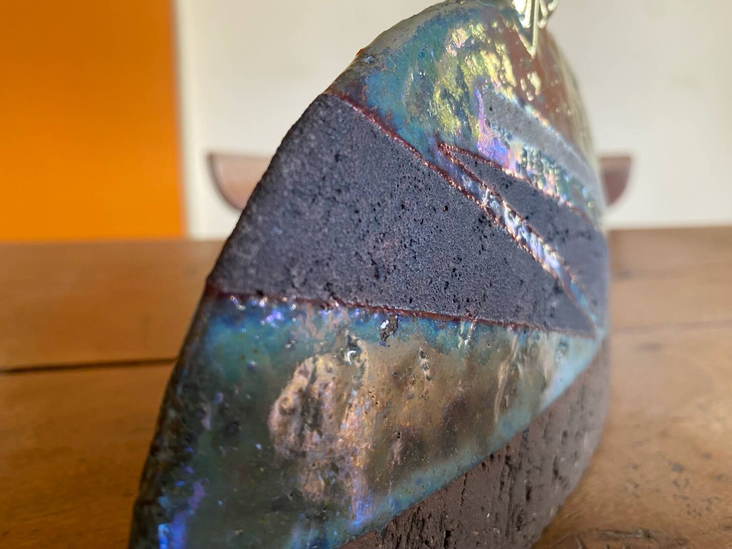 Handcrafted raku vase
