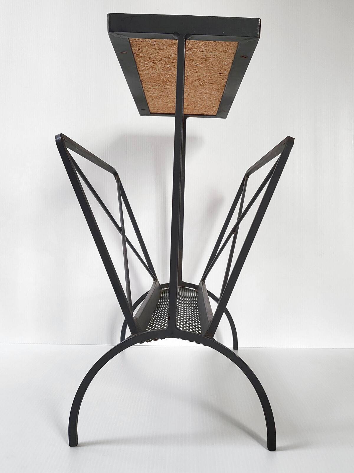 Vintage 1950s side table magazine rack ceramic & steel 50s 1950s music