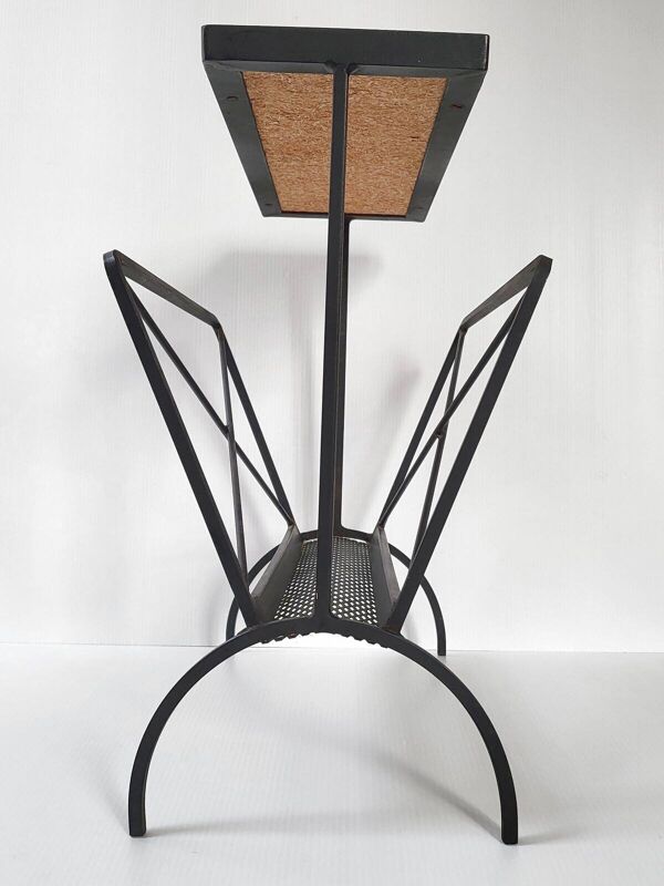 Porte-revues table d'appoint vintage 1950 ceramique & acier 50s 1950s musiq