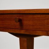 1950s Danish Teak Coffee Table with Drawers and Pull-Out Tray