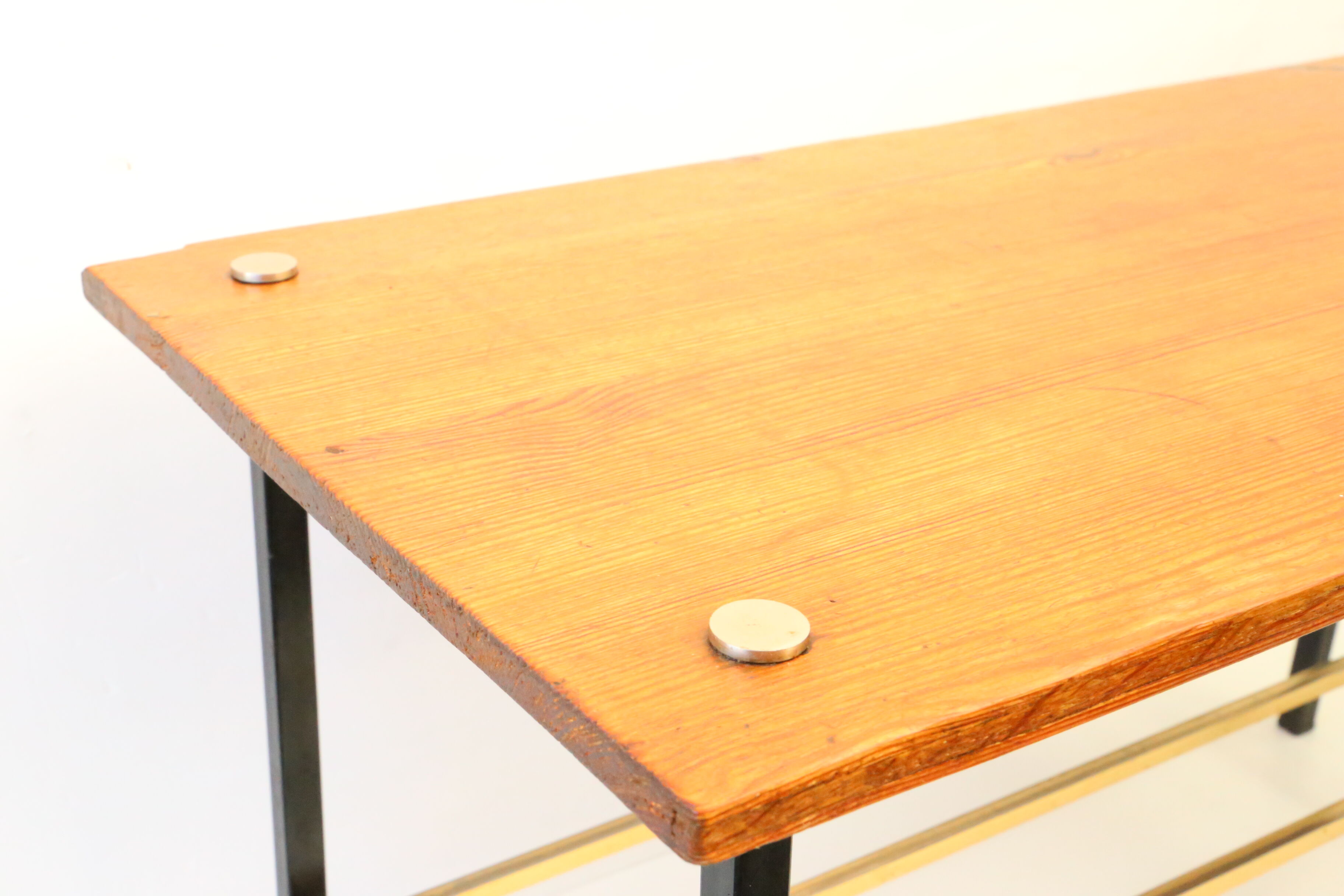 Wooden and metal coffee table