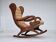 1960s, Scandinavian rocking chair, furniture velour, dark beech wood.