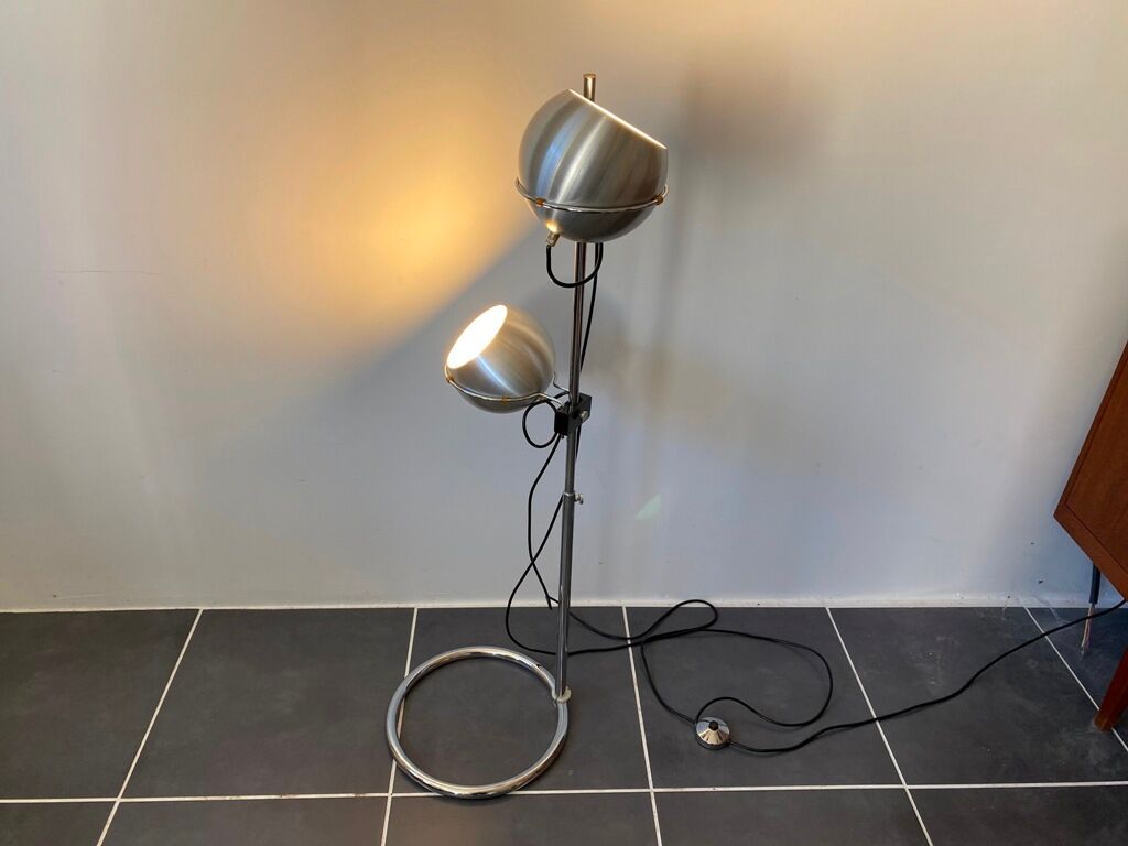 Chrome eye ball floor lamp by Goffredo Reggiani vintage 1970
