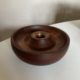 Candle holder in teak and coppery brass Scandinavian mid century modern