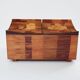 Bar chest in wood and brass marquetry signed Michel Lefèvre 1960