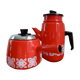 Enamelled red coffee maker