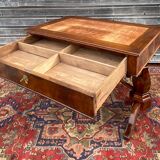 Flat mahogany desk charles X XIX th century