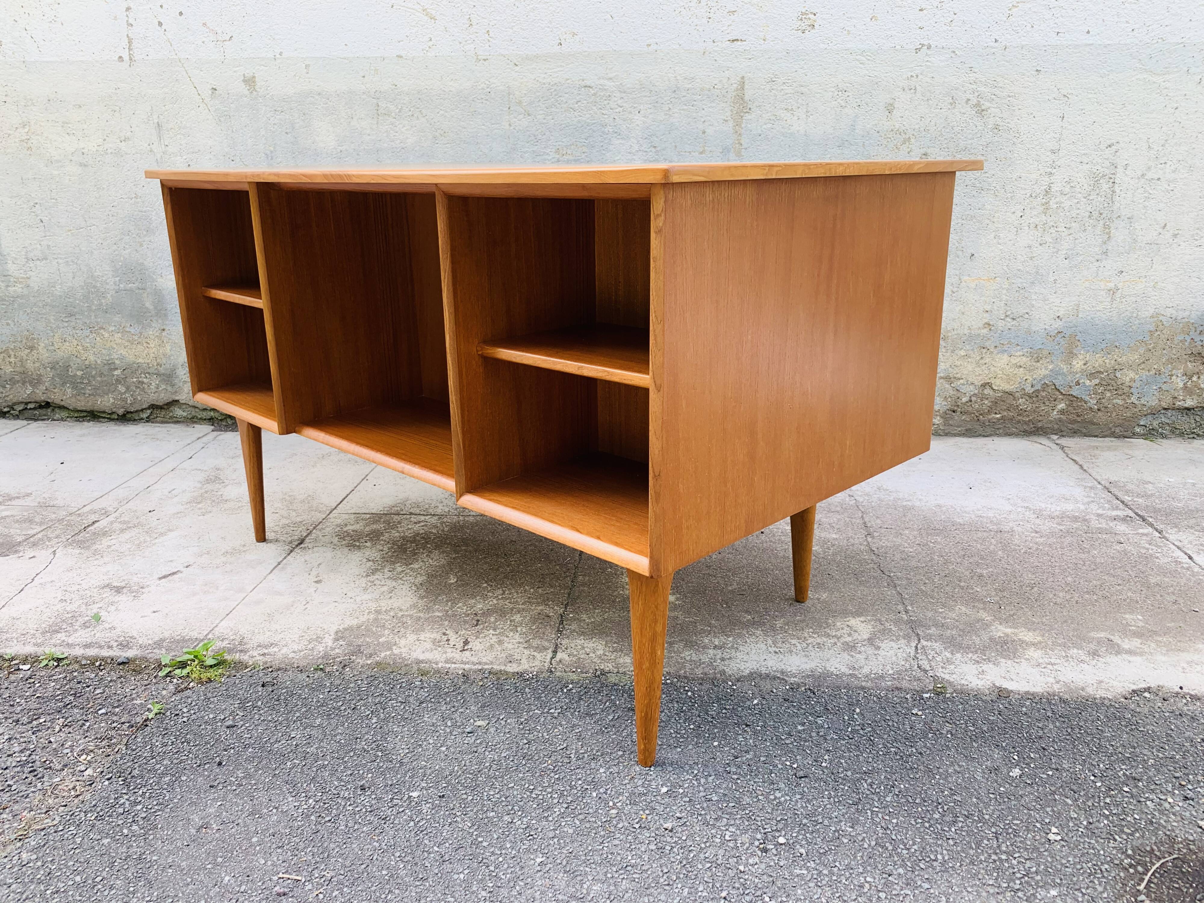 Scandinavian double-sided teak office 60s