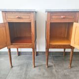Pair of retro gray marble bedside tables