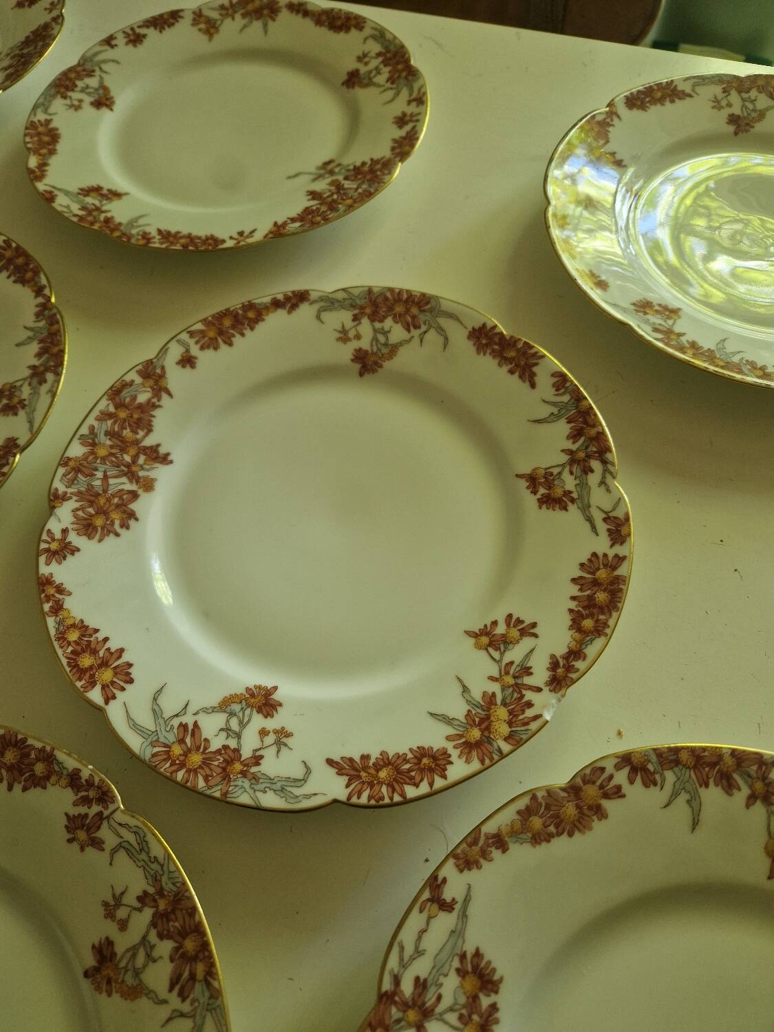Lot of 11 Porcelain Dinner Plates Plus Presentation Dish Manufactured