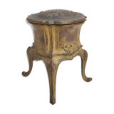 Antique jewelry box baguier gold metal
