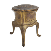 Antique jewelry box baguier gold metal