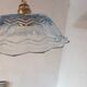 Vintage pendant light in blue chiseled glass
