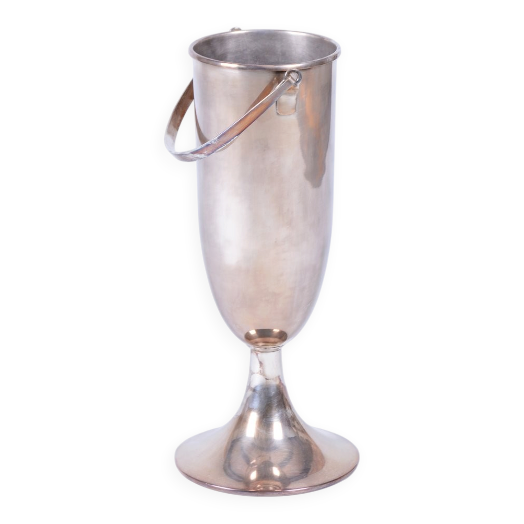 Art Deco Standing Champagne Cooler in Silver-Plated Metal, France, 1920s