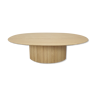 Italian Oval Travertine Coffee Table, 1980s