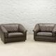 Comfortable Leolux Seal Brown Leather Lounge Chairs The Netherlands 1970s