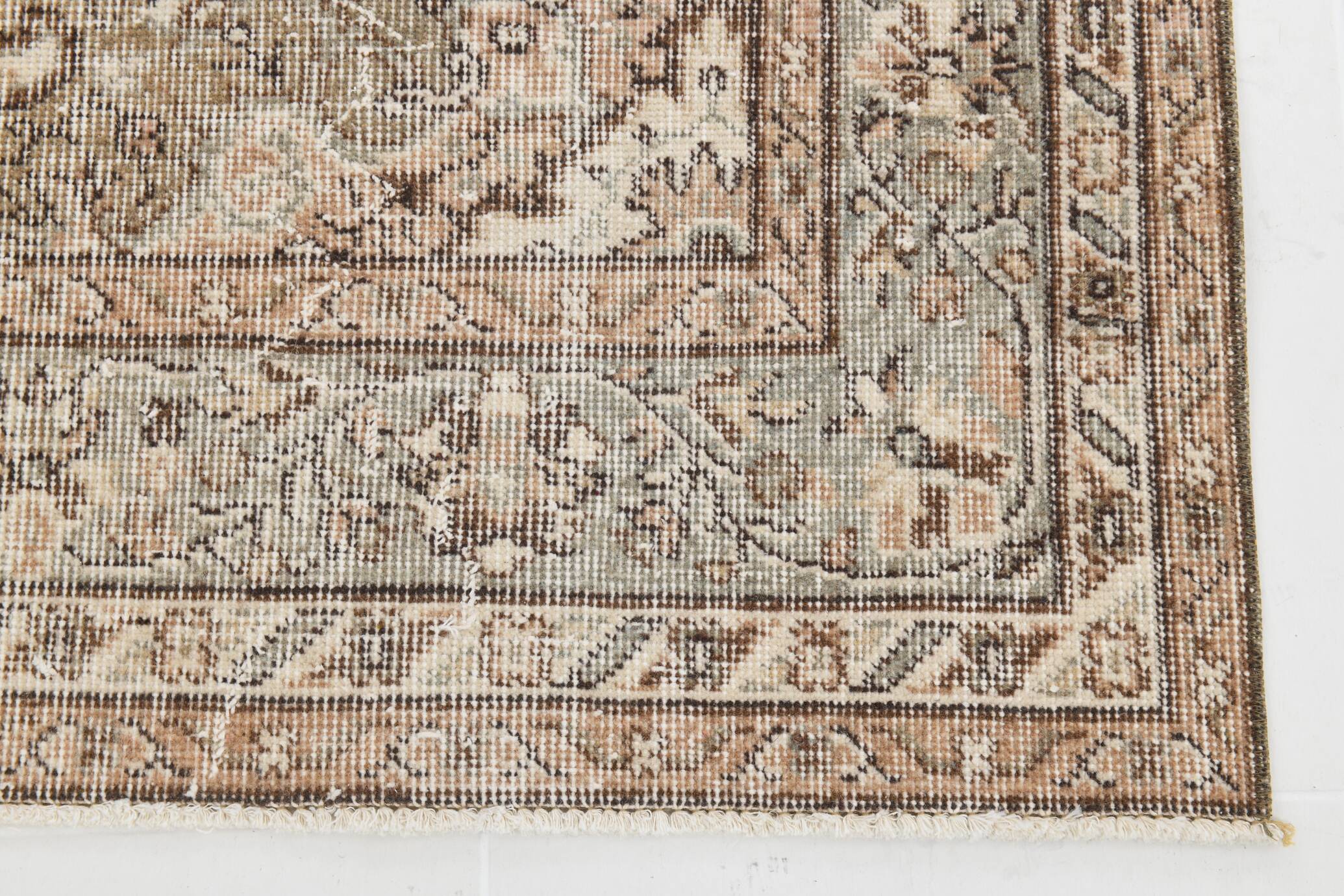 5x9 Classic Brown & Beige Vintage Rug, 163x267Cm