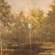 Italian painting signed and dated 1939 wooded landscape