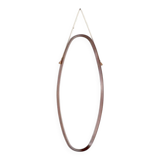 Vintage oval wooden mirror, Italy, 1960s.
