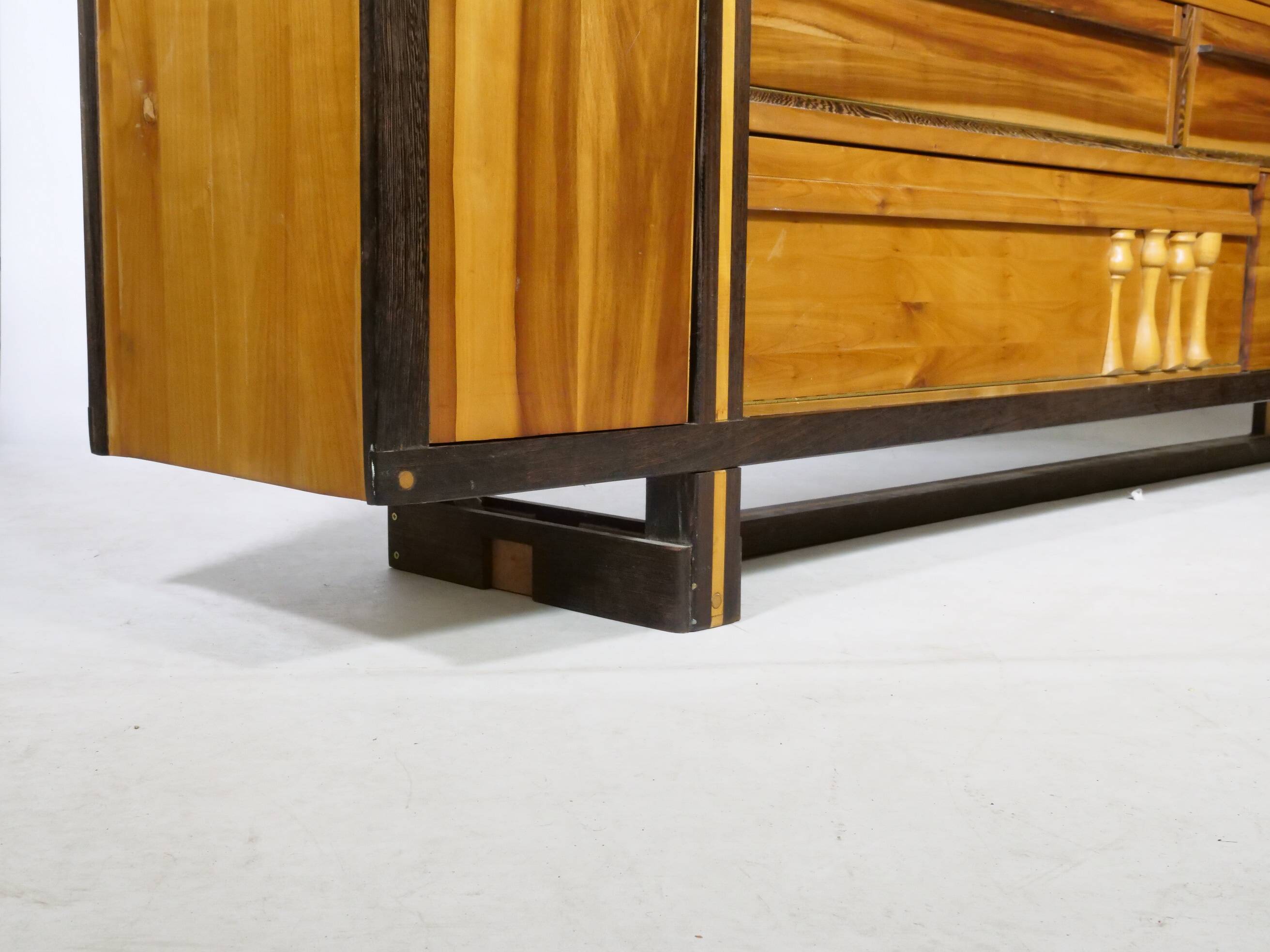 Handcrafted Solid Wood Sideboard in Wenge & Cherry, 1970 Vintage