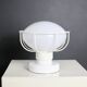 80s lamp, white lacquered metal and glass globe