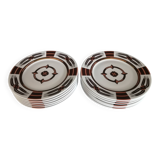 Geneviève Lethu, 1998 - 12 dessert plates, "L'or des Akans" model