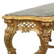 French Louis XV Style Console Gold Leaf Gilded Wood and Marble