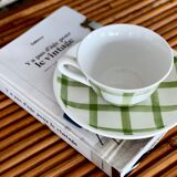 5 cups and saucers vichy 1950