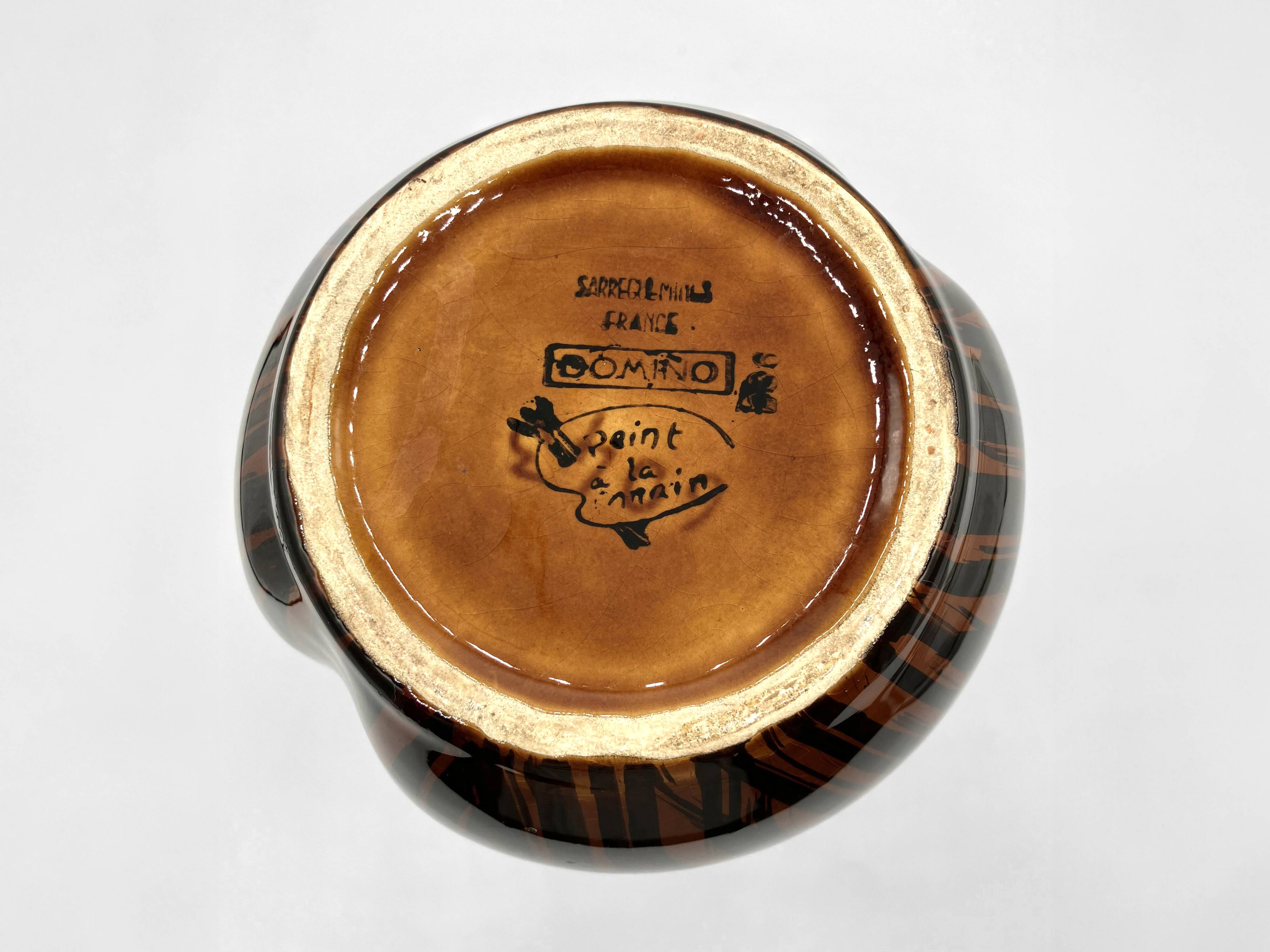 Earthenware vase • Domino collection from Sarreguemines • Vintage 60-70s