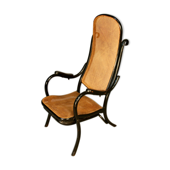 Fauteuil de repos canné en bois courbé