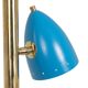 Tubular pendant light in patinated and lacquered brass. Contemporary
