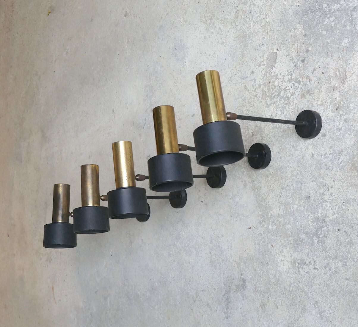 Lot of 5 René Jean Caillette sconces, Parscot edition 1950