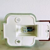 Glass and wood wall sconce light