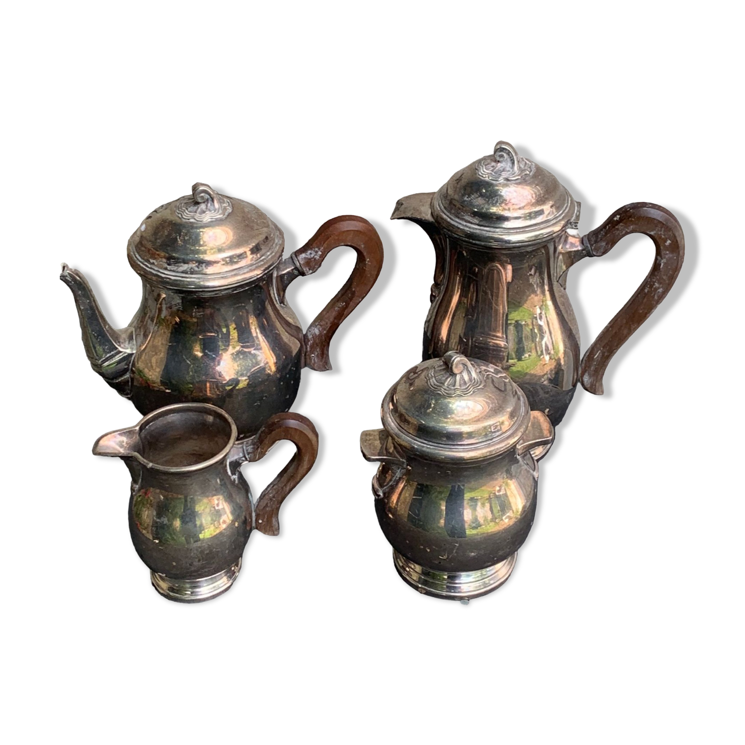 Coffee set in silver metal Orbrille hallmark