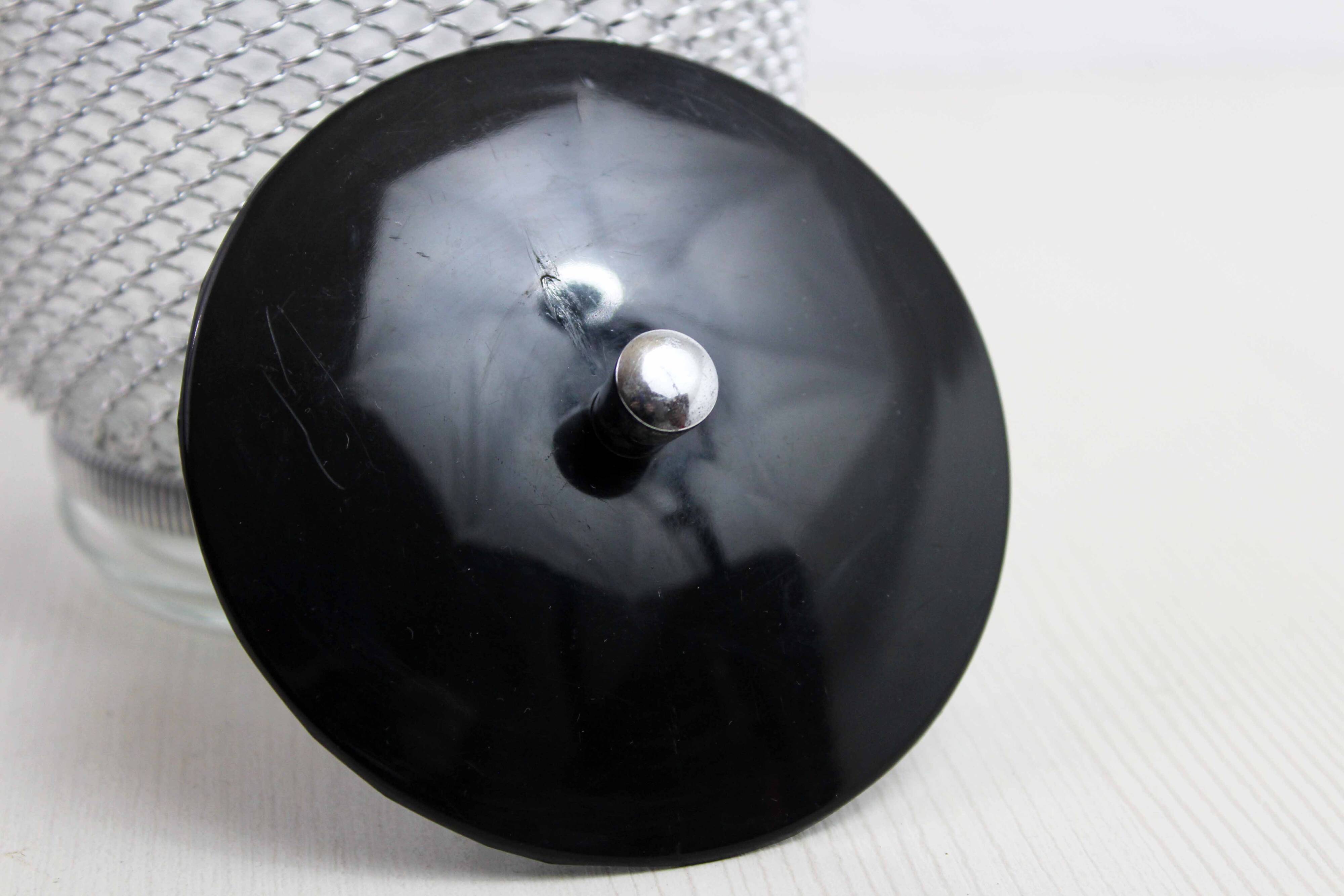 Vintage glass and metal ice bucket