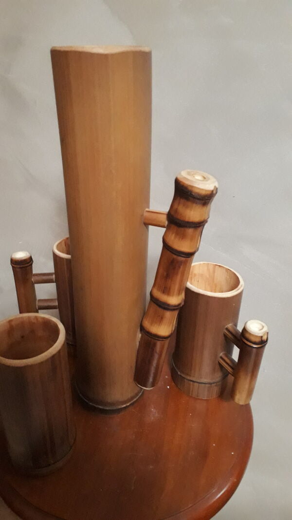 Carafe et verres bambou 1970