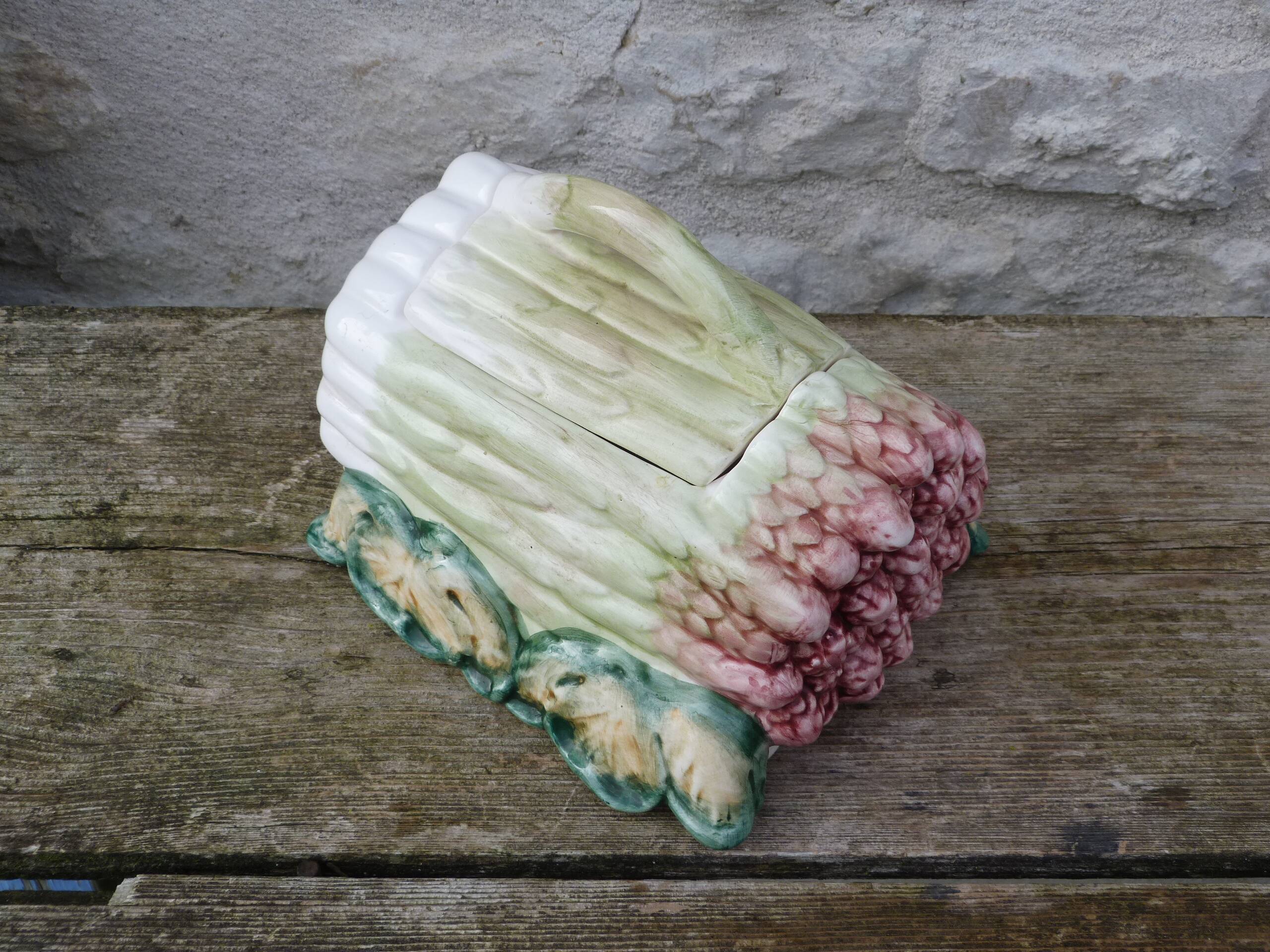 Asparagus service in slipware