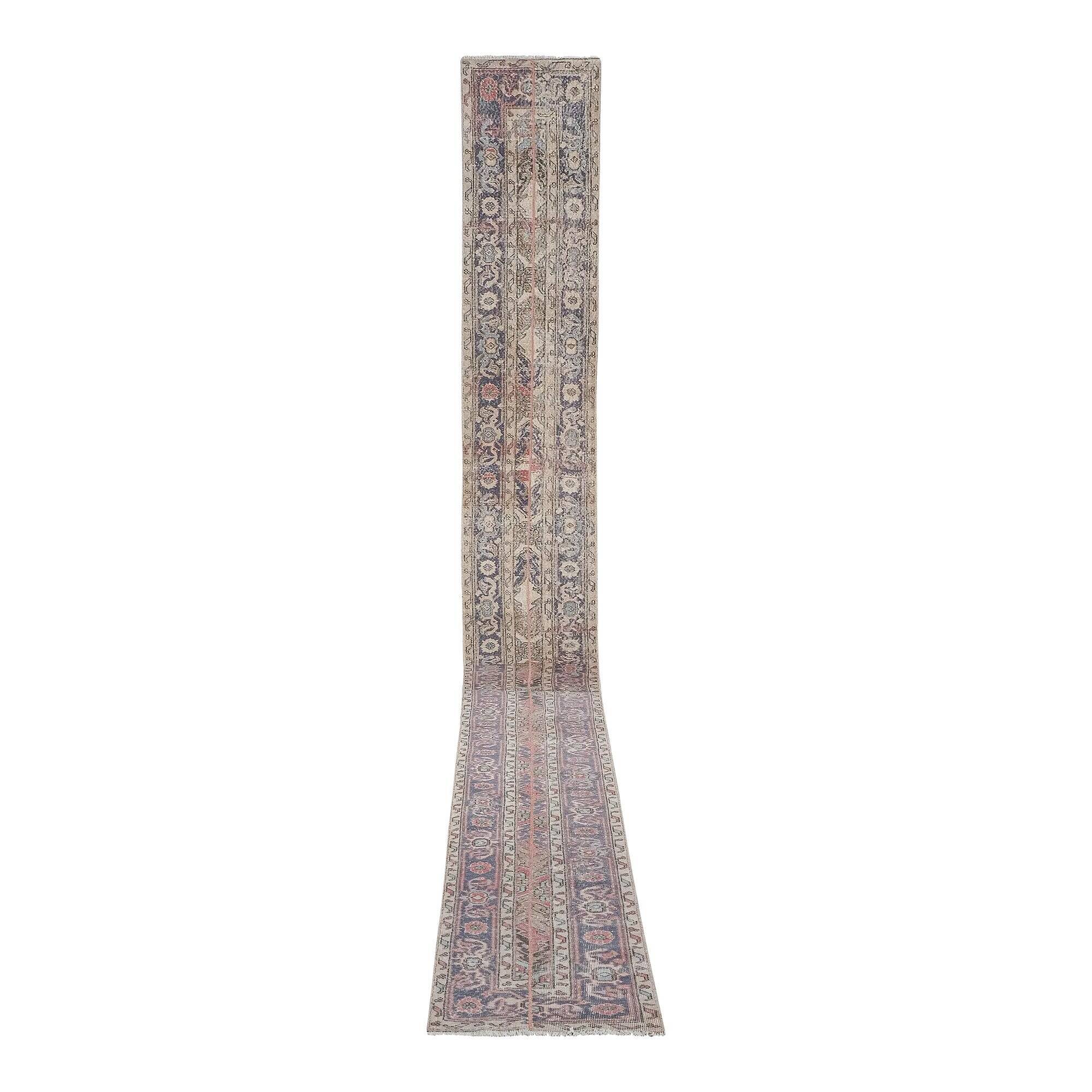 Vintage Turkish hallway rug 66x730 cm
