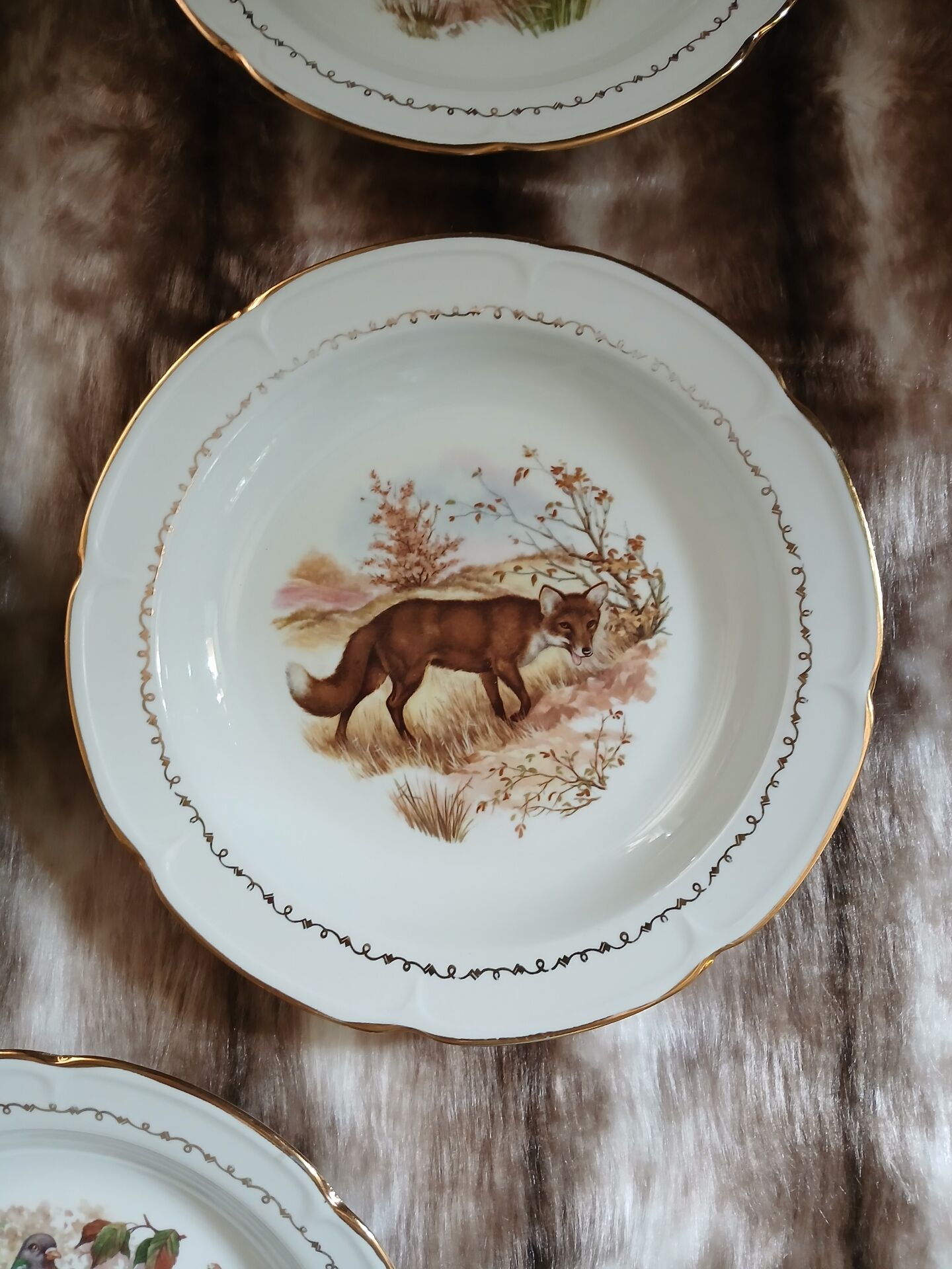 5 antique deep plates in porcelain