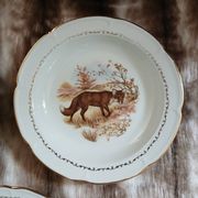 5 antique deep plates in porcelain