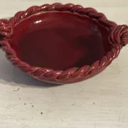 Small red ceramic catchall signed Bily – 1950s