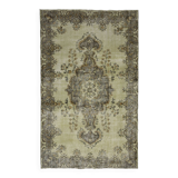 One-of-a-kind turkish handwoven vintage rug - rustic vintage charm 265x 166