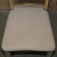 Pair of Swedish-style accent chairs in recycled pine with upholstered seats.