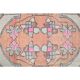 1970s Turkish Oushak Handmade Wool Cotton Orange Area Rug 121x220