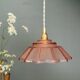 suspension vintage Art Deco lampshade in frosted pink glass