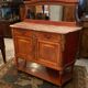 Desserte buffet with mirror background credenza and Louis XVI style marble top