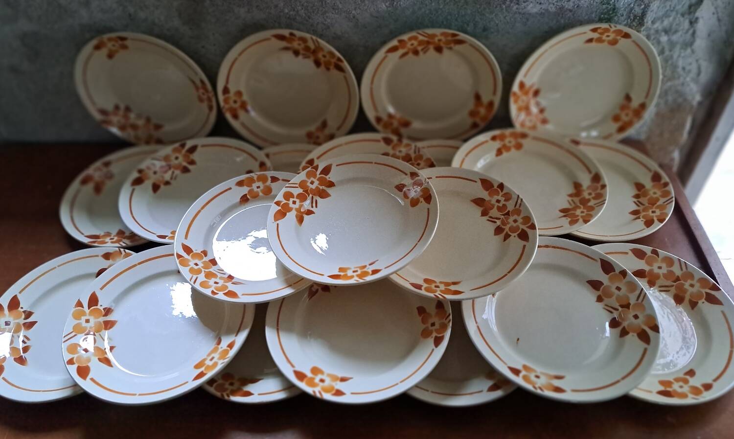 Suite of 21 stencilled plates