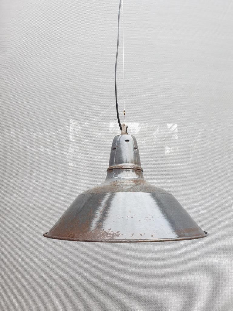 Suspension industrielle émail gris d40